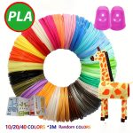 PLA Filaments for 3D Pens in 10 Colors, 20 Colors, And 40 Colors, Suitable for 3D Printing Pens, with a Diameter of 1.75 Mm, Each Color Measuring 3.0 meter, Includes Heat-Resistant Finger Caps And a Random Pattern Tracing Booklet