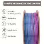 Shiny Multicolor Rainbow PLA Filament Fast Gradient Color Change 1.75mm Flexible 3d Printer Pla rainbow Filament - 图片 4