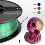 Silk Tri-Colors Coextrusion 3D Printer Filament 1Kg 1.75Mm Silk Gold-Green-Black Printing Plastic Rods 3D PLA Filament - 图片 10