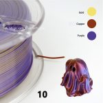 Silk Tri-Colors Coextrusion 3D Printer Filament 1Kg 1.75Mm Silk Gold-Green-Black Printing Plastic Rods 3D PLA Filament - 图片 8