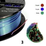 Silk Tri-Colors Coextrusion 3D Printer Filament 1Kg 1.75Mm Silk Gold-Green-Black Printing Plastic Rods 3D PLA Filament - 图片 12